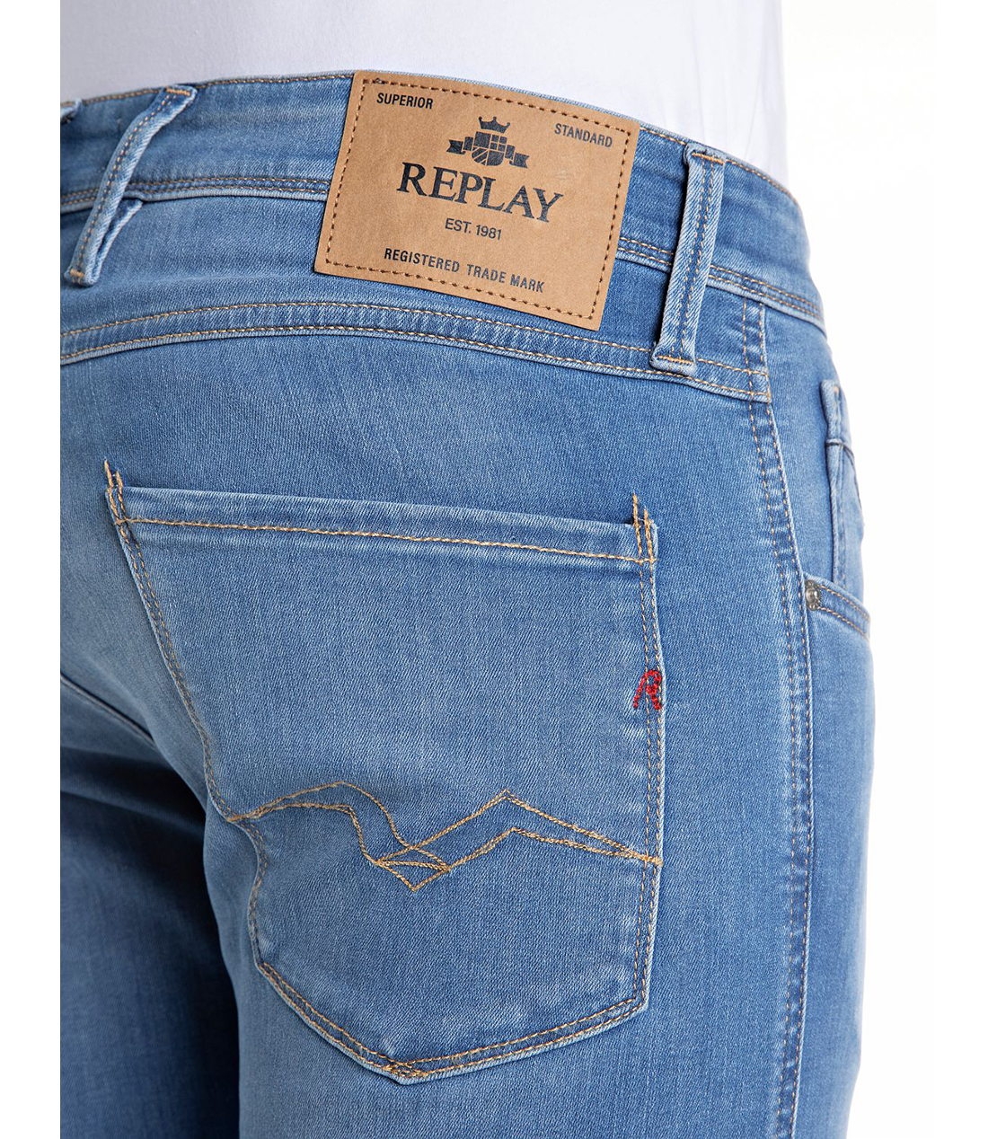 スリムフィットANBASSインディゴパワーストレッチデニム 詳細画像 ブルー 8